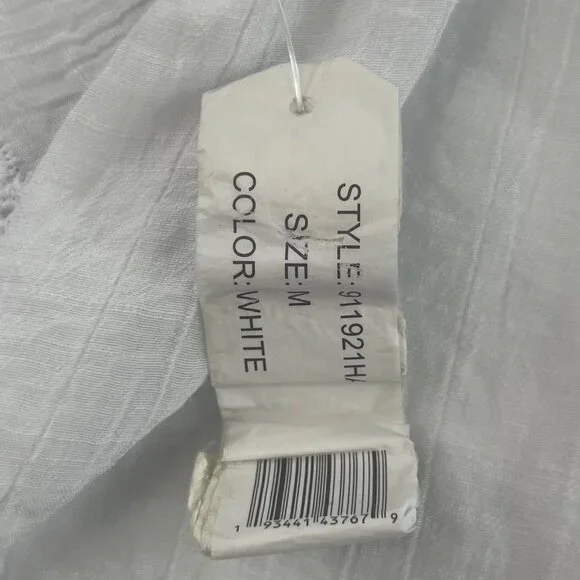 Counterparts Blouse Womens Medium White New Boho Front Tie - Picture 10 of 10